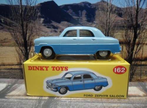 STUNNING ATLAS DINKY NO 162 FORD ZEPHYR SALOON  ` TWO - TONE BLUE VERSION `  MINT ( AS NEW )   BOXED