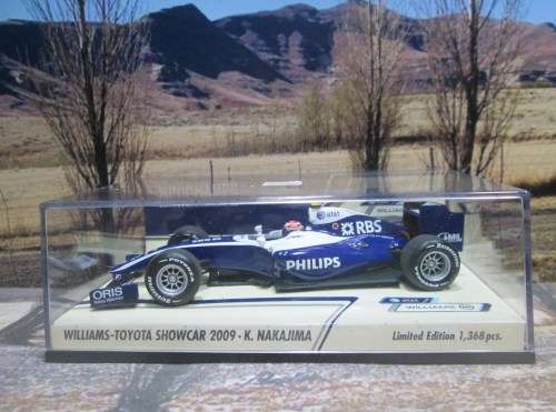 LTD EDIT MINICHAMPS 400 090087 - WILLIAMS-TOYOTA SHOWCAR  2009 ` K. NAKAJIMA `  MINT IN DISPLAY CASE