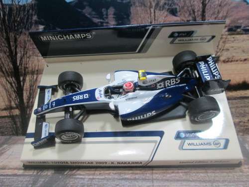 LTD EDIT MINICHAMPS 400 090087 - WILLIAMS-TOYOTA SHOWCAR  2009 ` K. NAKAJIMA `  MINT IN DISPLAY CASE