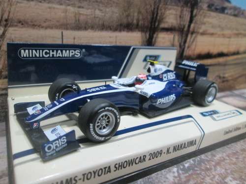 LTD EDIT MINICHAMPS 400 090087 - WILLIAMS-TOYOTA SHOWCAR  2009 ` K. NAKAJIMA `  MINT IN DISPLAY CASE