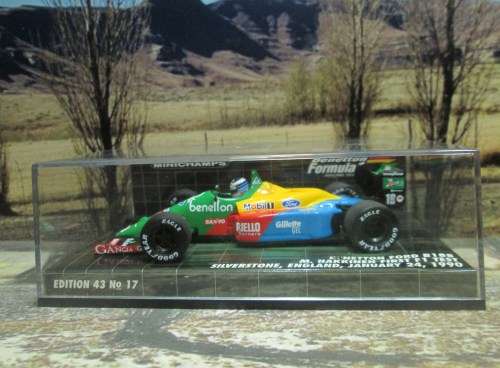 EXTREMELY RARE, MINICHAMPS  400 890219 - 1990 BENETTON FORD B188  - M. HAKKINEN  - MINT IN DISP CASE