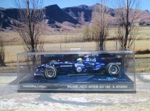 VERY RARE,  LTD EDIT MINICHAMPS 400 050110 - WILLIAMS FW 27C  ` NICO ROSBERG  ` MINT IN DISPLAY CASE