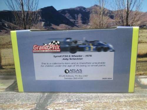 ATLAS / IXO  - 1976  TYRRELL P34  6 WHEELER    `JODY SCHECKTER `   ` MINT - BOX AND DISPLAY CASE