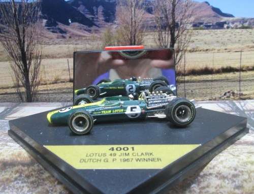 QUARTZO  NO 4001  -  1967 LOTUS 49  ` JIM CLARK  ` WINNER 1967 DUTCH  G.P.  MINT IN DISPLAY CASE