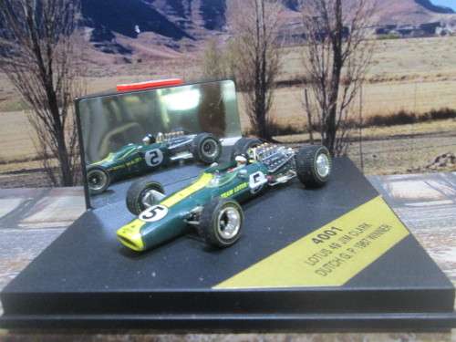 QUARTZO  NO 4001  -  1967 LOTUS 49  ` JIM CLARK  ` WINNER 1967 DUTCH  G.P.  MINT IN DISPLAY CASE