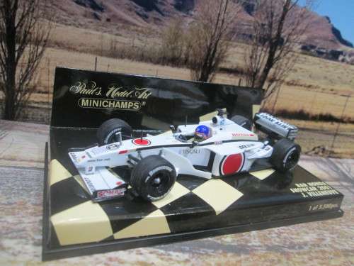 LTD EDIT MINICHAMPS 430 010079 -  BAR HONDA SHOWCAR 2001   ` j . VILLENEUVE  ` MINT IN DISPLAY CASE