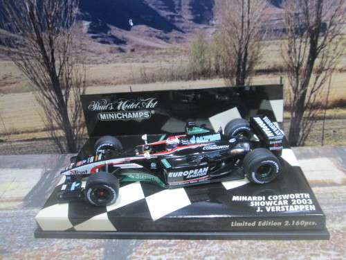 LTD EDIT MINICHAMPS 400 030089 - MINARDI COSWORTH SHOWCAR 2003 `J. VERSTAPPEN ` MINT IN DISPLAY CASE