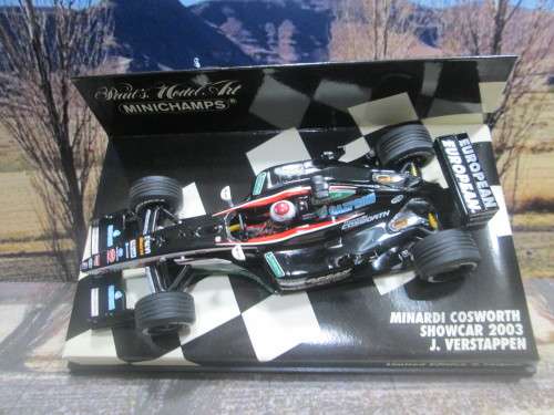 LTD EDIT MINICHAMPS 400 030089 - MINARDI COSWORTH SHOWCAR 2003 `J. VERSTAPPEN ` MINT IN DISPLAY CASE