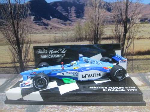 MINICHAMPS  430 990009 - 1999  BENETTON PLAYLIFE B199 ` G . FISICHELLA  ` MINT IN DISPLAY CASE