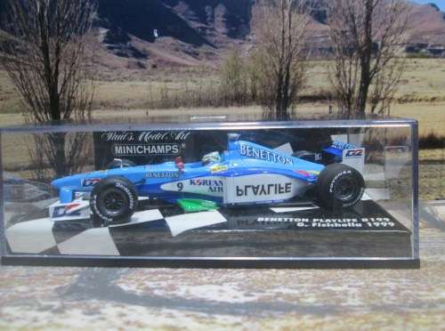 MINICHAMPS  430 990009 - 1999  BENETTON PLAYLIFE B199 ` G . FISICHELLA  ` MINT IN DISPLAY CASE