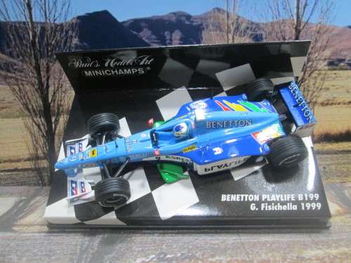 MINICHAMPS  430 990009 - 1999  BENETTON PLAYLIFE B199 ` G . FISICHELLA  ` MINT IN DISPLAY CASE