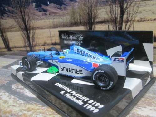 MINICHAMPS  430 990009 - 1999  BENETTON PLAYLIFE B199 ` G . FISICHELLA  ` MINT IN DISPLAY CASE
