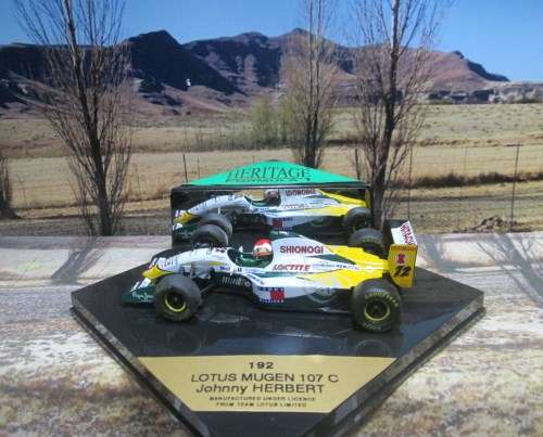 STUNNING HERITAGE / ONYX  192  -  1994  LOTUS  MUGEN  107C  ` J. HERBERT `  MINT IN DISPLAY CASE