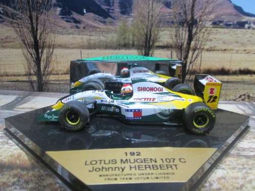 STUNNING HERITAGE / ONYX  192  -  1994  LOTUS  MUGEN  107C  ` J. HERBERT `  MINT IN DISPLAY CASE