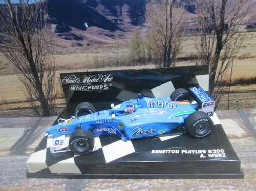 STUNNING MINICHAMPS NO 430 000012 - 2000 BENETTON PLAYLIFE  B200  `A . WURZ ` MINT IN DISPLAY CASE