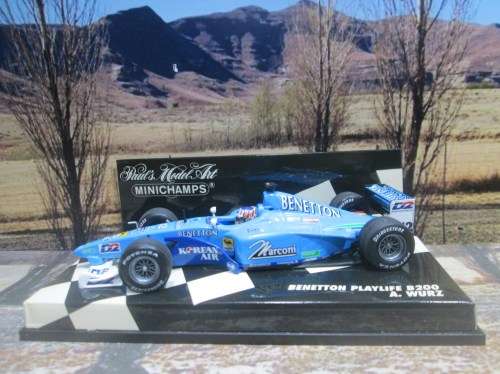 STUNNING MINICHAMPS NO 430 000012 - 2000 BENETTON PLAYLIFE  B200  `A . WURZ ` MINT IN DISPLAY CASE