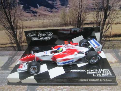 LTD EDIT MINICHAMPS  400 040086 - 2004  PANASONIC TOYOTA RACING ` C DA  MATTA ` MINT IN DISPLAY CASE