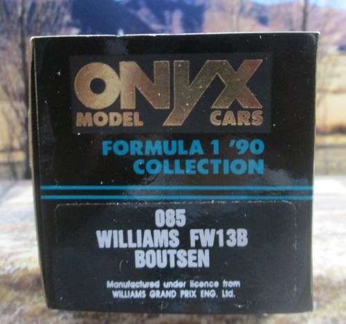 STUNNING ONYX  085  -  1990  WILLIAMS RENAULT FW13B   ` T.  BOUTSEN ``  MINT IN DISPLAY CASE AND BOX