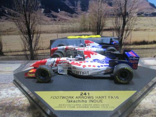 RARE , STUNNING ONYX  241 -  1995 FOOTWORK  ARROWS HART FA16  ` TAKI INOUE ` - MINT IN DISPLAY CASE
