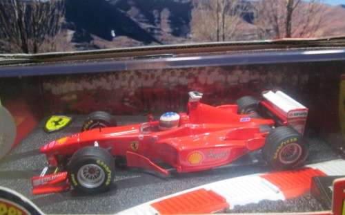 HOT WHEELS  NO 22807   1998  FERRARI F300  ` M . SCHUMACHER  ` -  MINT  -  BOXED WITH  DISPLAY CASE