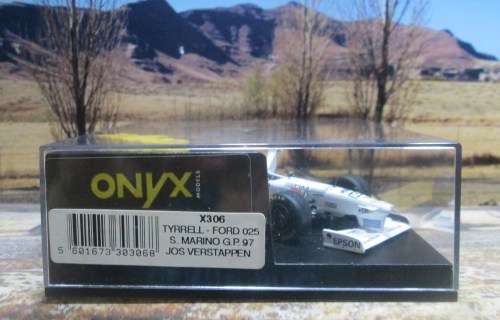 STUNNING ONYX  X306 - 1997 TYRRELL FORD 025 - SAN MARINO GP  `J. VERSTAPPEN ` - MINT IN DISPLAY CASE