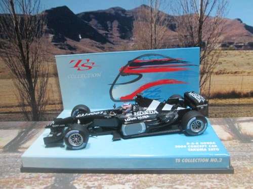 RARE MINICHAMPS  518 034399 - 2004   B- A- R HONDA CONCEPT CAR  ` TAKUMA SATO ` MINT IN DISPLAY CASE
