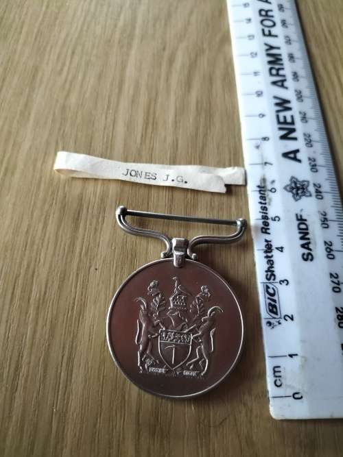 Rhodesian General Service Medal issued to 27154P F/Reservist J.G. Jones (No Ribbon)