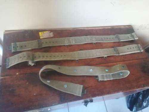 3x Old Army Web Belts Lot