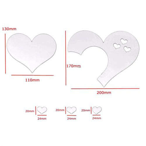Mirror Wall Stickers Love Heart