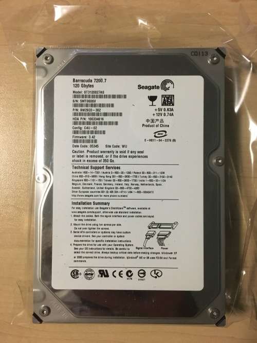 SEAGATE BARRACUDA 7200.7 7200RPM 3.5" 120GB INTERNAL SATA HARD DRIVE