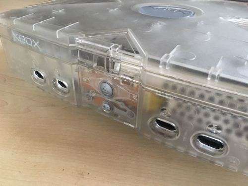 Crystal Xbox Console + 1 Controller & 2 Grand Theft Auto Games. (Collectors) (Retro)