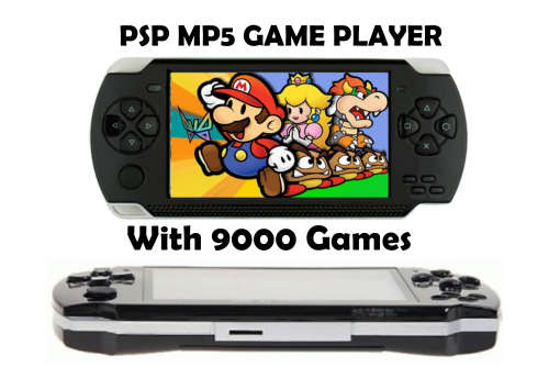 PSP GAME PLAYER  - 4.3 inch TFT Screen 4GB MP5 Player with FM Radio, Camera, With 9000 Games.