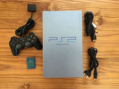 Sony Playstation 2 (Aqua Blue Phat) + Wired Controller + Memory Card & Game - FREE SHIPPING!!!