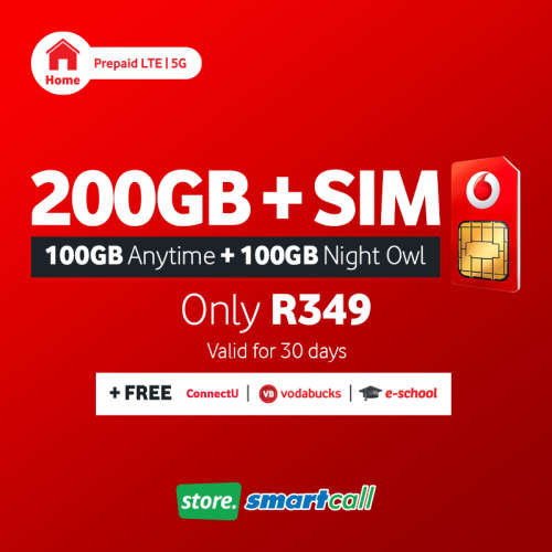 SIM Only + 200GB Vodacom LTE Data