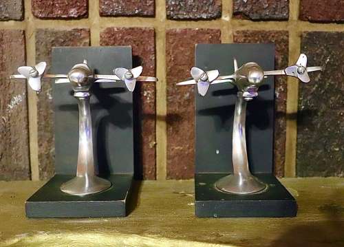 Black And silver airplane Ornament Set (x2)