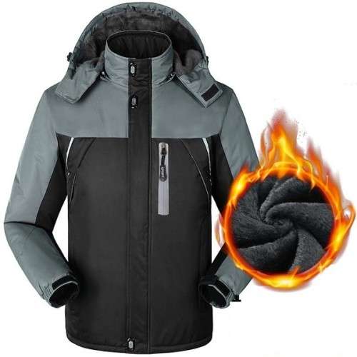 Winter Jacket Blue and Grey with Hood - *Free shipping