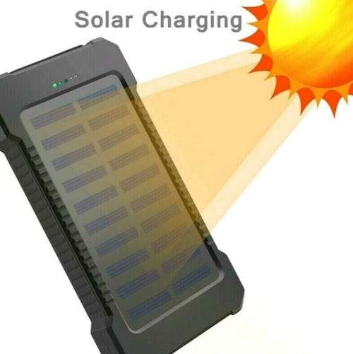 Waterproof 4000 mAh Dual USB Solar Charger/ Power Bank with LED Light Blue - *Free shipping