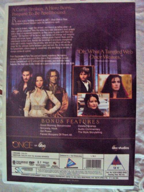 ONCE UPON A TIME the complete second season (6 discs) fairytale, drama, romance **disc 4 blank