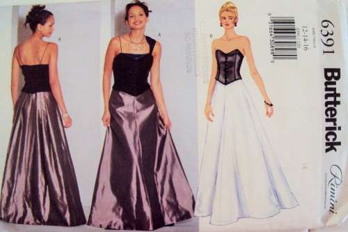 Butterick 6391 "Rimini" evening glamour top & skirt Size 12-16 (part cut sewing pattern)