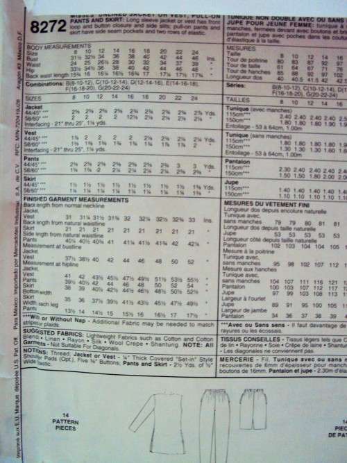 Stunning Daphne Maxwell Reid unlined jacket and pull on pants Size 8-12 (part cut sewing pattern)