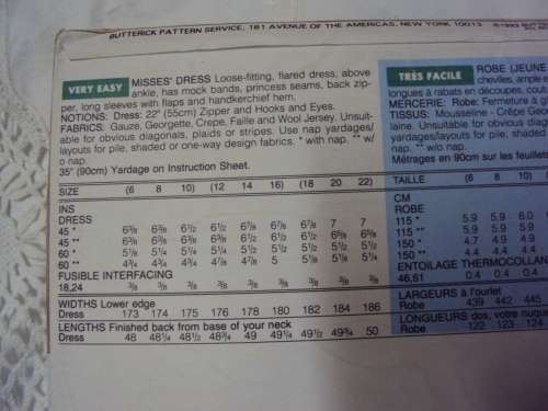 Butterick 3148 Nicole Miller Fast & Easy Loose fit flared dress Size 12-16 UNCUT