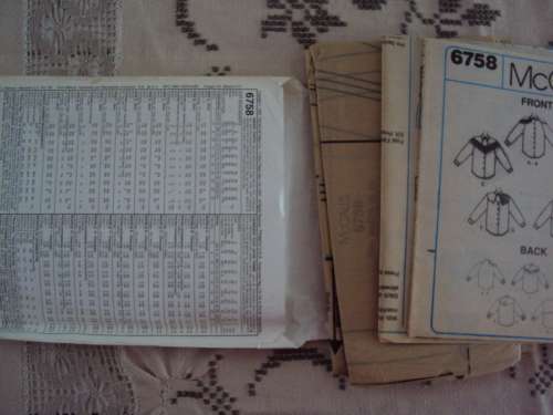 Vintage McCall's 6758 Country & Western Ladies Shirts  Size 14, 16, 18  **UNCUT, factory folded