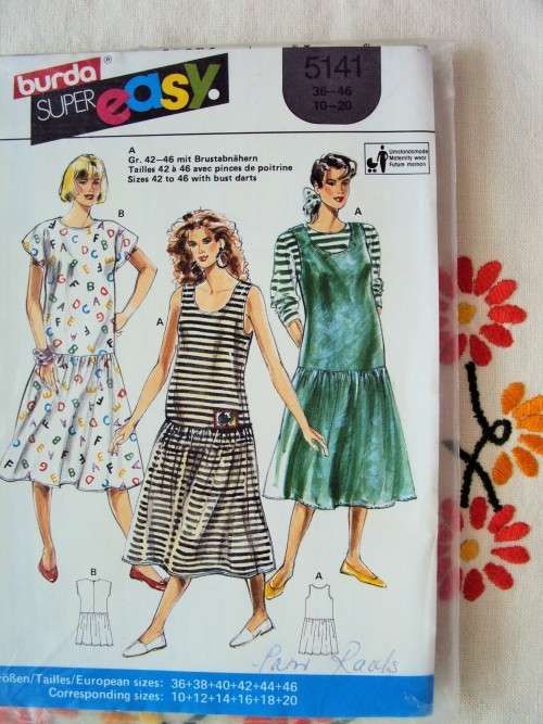 BURDA 5141 Super Easy Maternity with bust darts Size: 42-46 ***UNCUT  ***UNCUT, factory folded