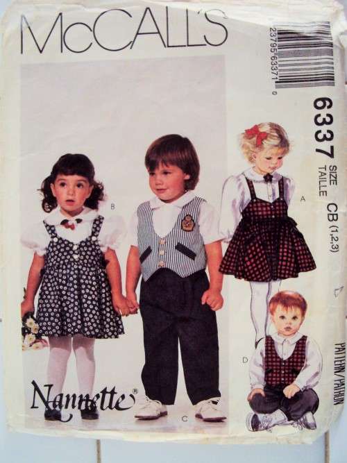 Vintage McCall's 6337 "Nannette" pretty & smart for 1-3 year old kids ***COMPLETE, checked