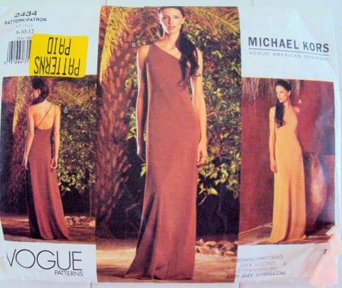 VOGUE 2434 American Designer MICHAEL KORS Close fit Dress Size 8-12  **Complete see description