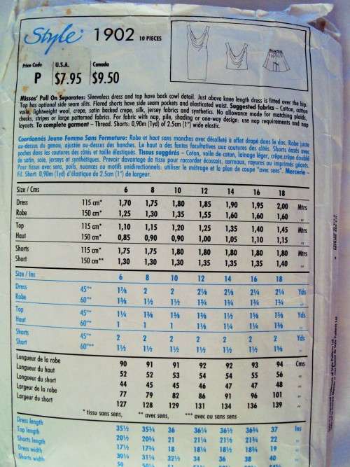 90's Vintage Style 1902 Pull on Separates, back cowl neck Size 6-18 ***COMPLETE & checked