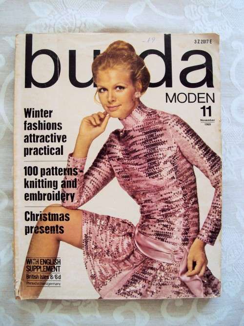 Vintage BURDA November 1969 with pattern inserts  Bottom spine has wear