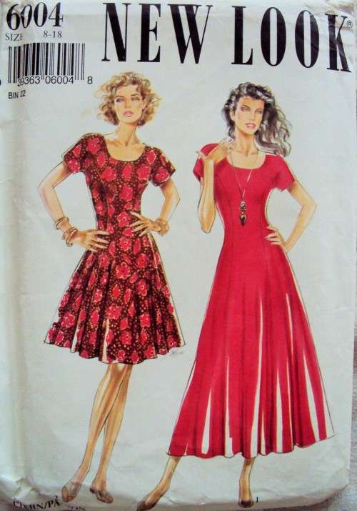 New Look 6004 Summer dresses 2 lengths Size 8-18 (6 sizes in one) ***UNCUT & unused