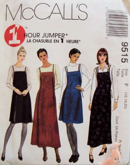 McCall's 9515 The 1 HOUR Jumper Size 16,18,20  ***UNCUT, factory folded - Vintage 90's