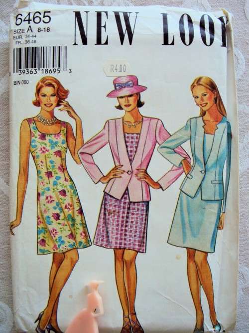 NEW LOOK 6465 Smart dress and jacket Sizes 8-18 (6 sizes in 1)  **UNCUT, factory folded Good